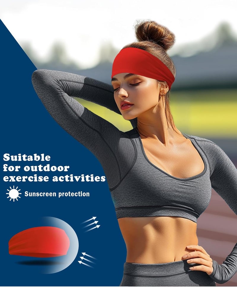 Supeniu Headband for Men & Women, Sweat Wicking Sports Sweatband Headbands, Workout Running Training Yoga Basketball Hairband - Image 3